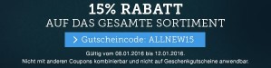 Anfang 2016 alles 15% günstiger