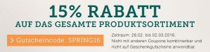 15% Rabatt im Merchandise-Shop